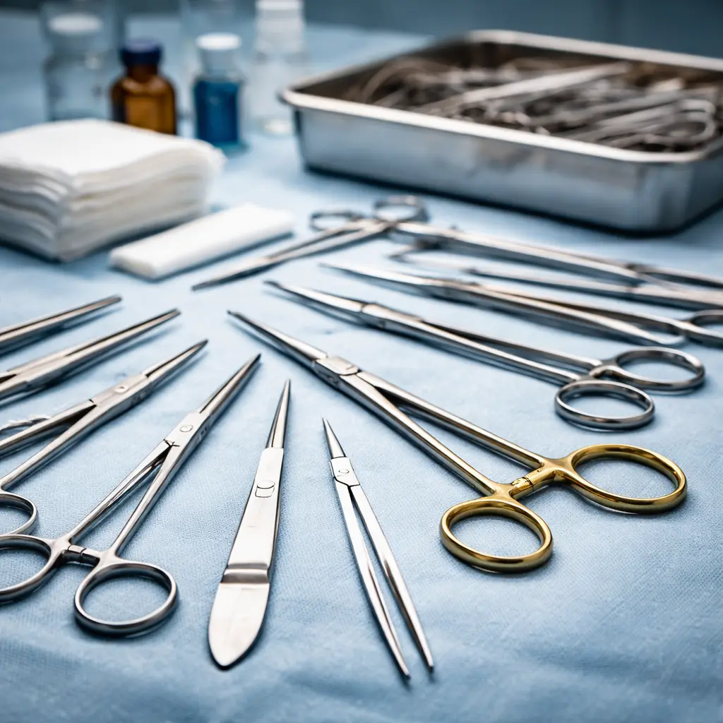 Surgical tools on a drape