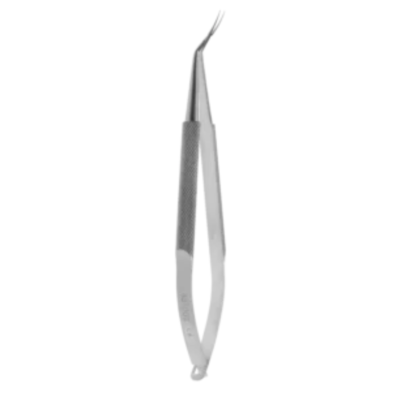 CAPSULORHEXIS FORCEPS (45° ANGLED THIN SHAFT WITH ROUND KNURLED CROSS-ACTION HANDLE)