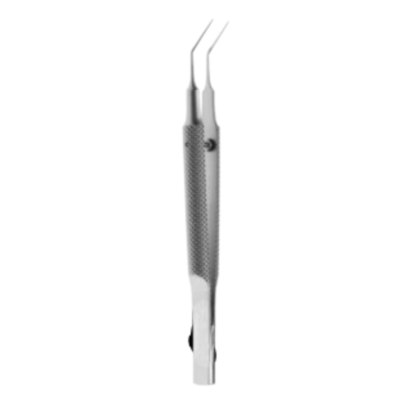 CAPSULORHEXIS FORCEPS (45° ANGLED THIN SHAFT WITH ROUND KNURLED HANDLE)