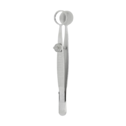 CHALAZION FORCEPS (OVAL 12×14MM PLATE WITH SERRATED LOCKING HANDLE)